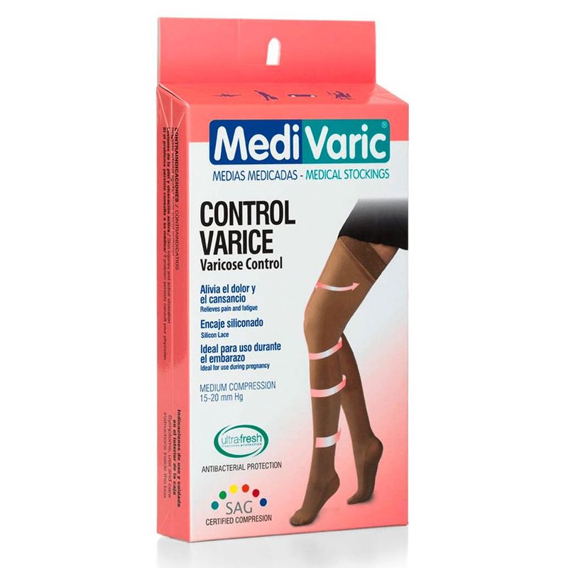 MEDIVARIC - Media Dama Muslo 15-20 Mmhg Medivaric Talla M Beige