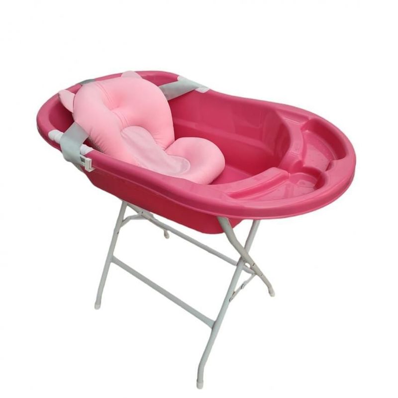 PRODEHOGAR - Bañera o tina para bebe con cojin o malla y base metálica