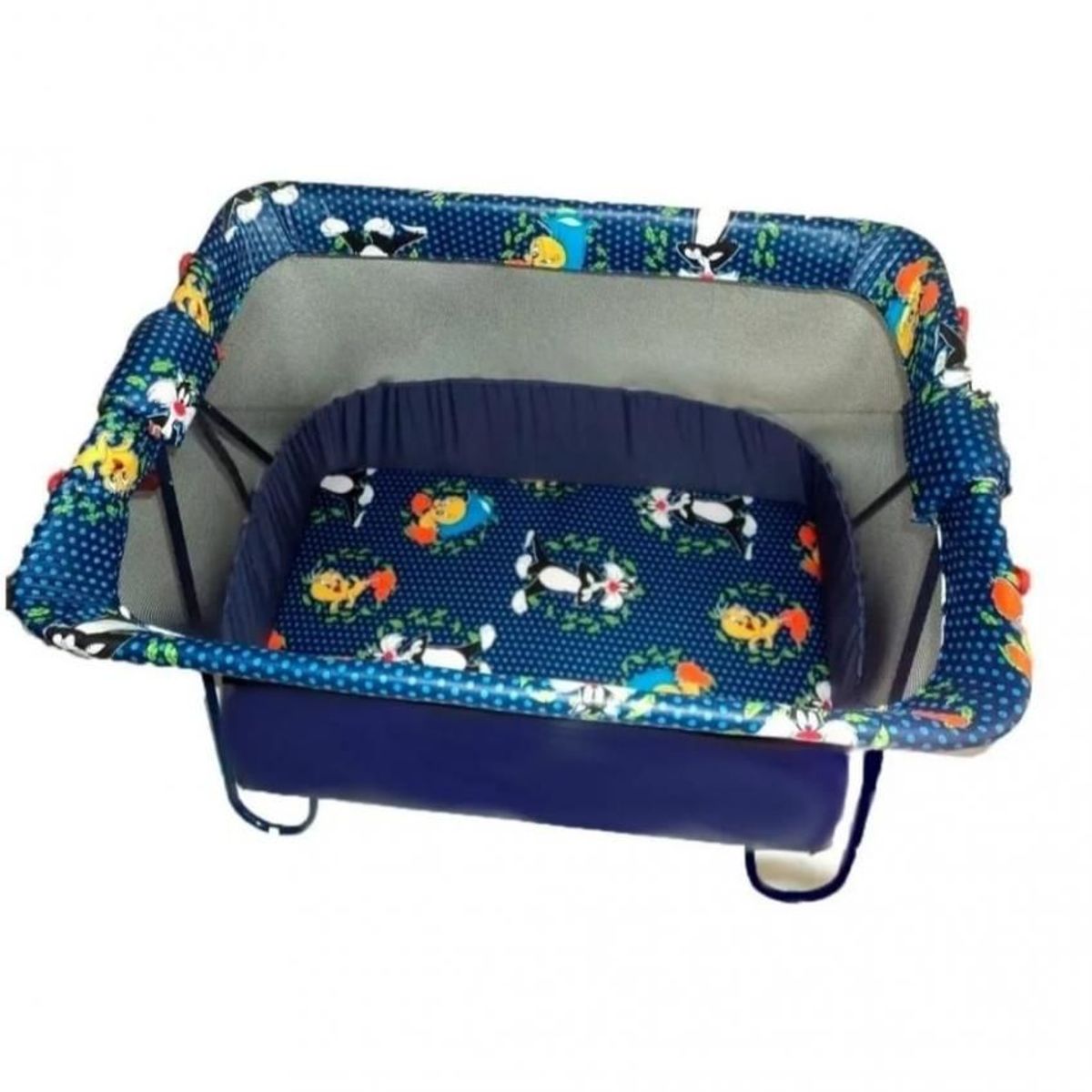 GENERICO - Cuna corral sencillo y económico para bebe + colchoneta azul