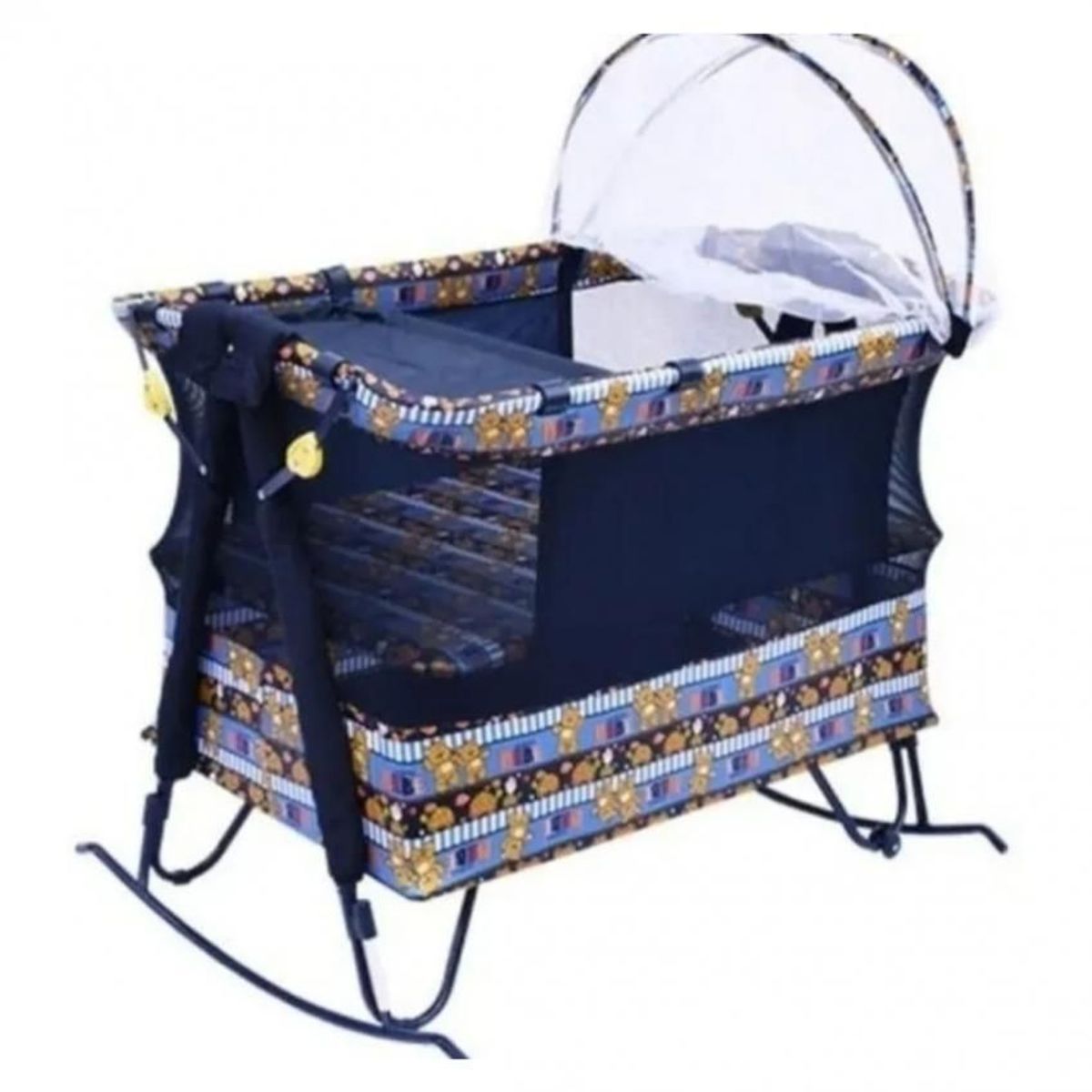 PRODEHOGAR - Cuna corral de bebe azul toldillomecedora cambiador 2 nivel