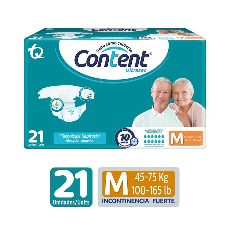 GENERICO - Pañales Content Ultrasec Talla M X 21und