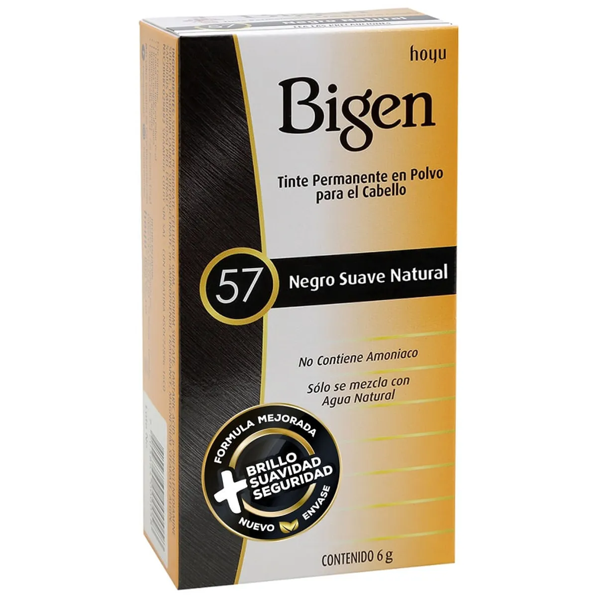 BIGEN - Tinte Bigen 57 Negro Suave Natural X 6g