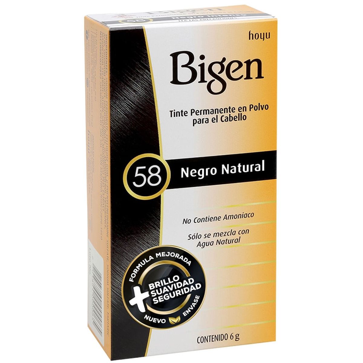 BIGEN - Tinte Bigen 58 Negro Natural X 6g