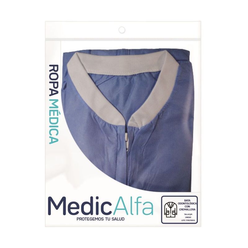 GENERICO - Bata Odontologica Medic Alfa Cremallera Talla S-m