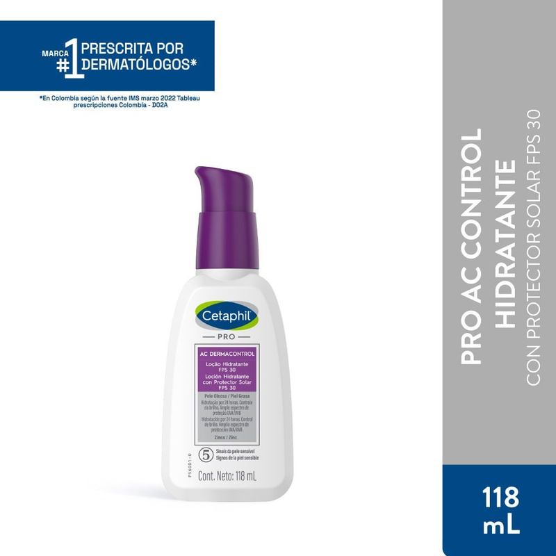 CETAPHIL - Dermacontrol Hidratante Cetaphil Fps30 Frasco X 118ml