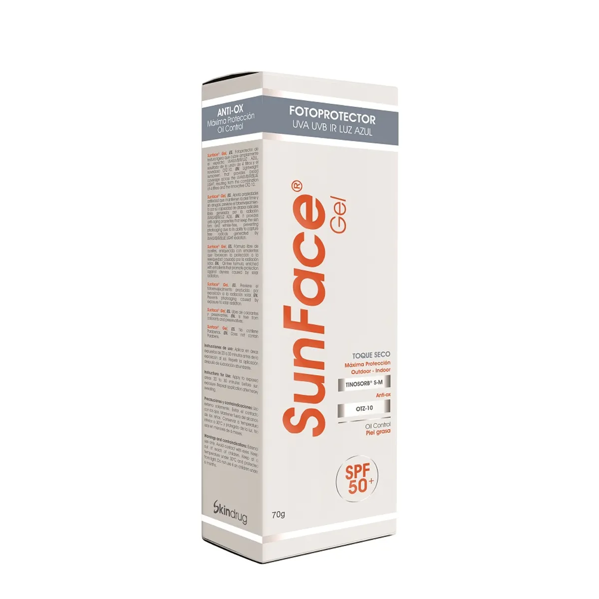 SUNFACE - Protector Solar Sunface Gel Spf50+ X 70g