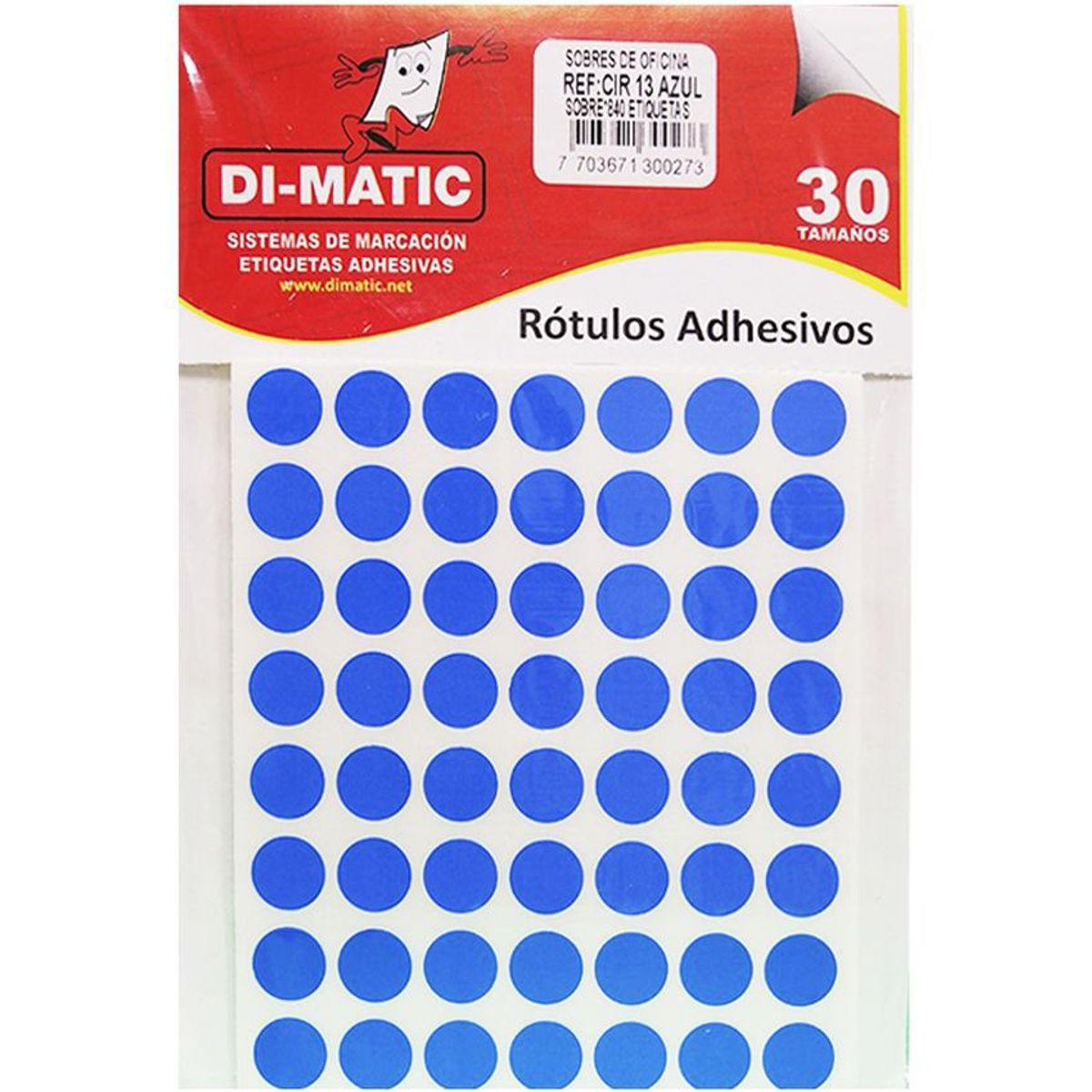 DIMATIC - Rótulos adhesivos, círculos azul ref 13 dimatic.