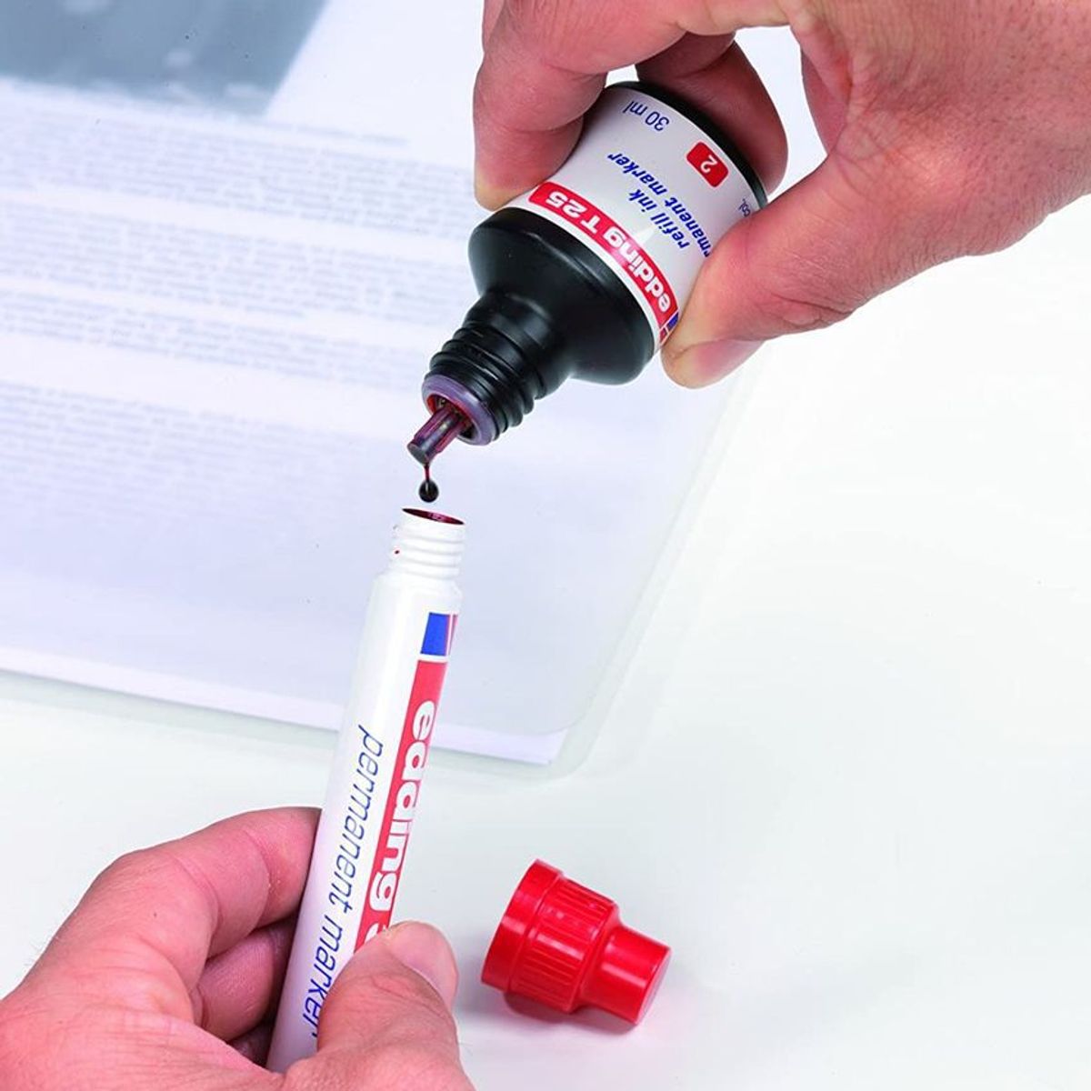EDDING - Tinta Para Marcador Borrable Edding, Color Azul x 100 ml