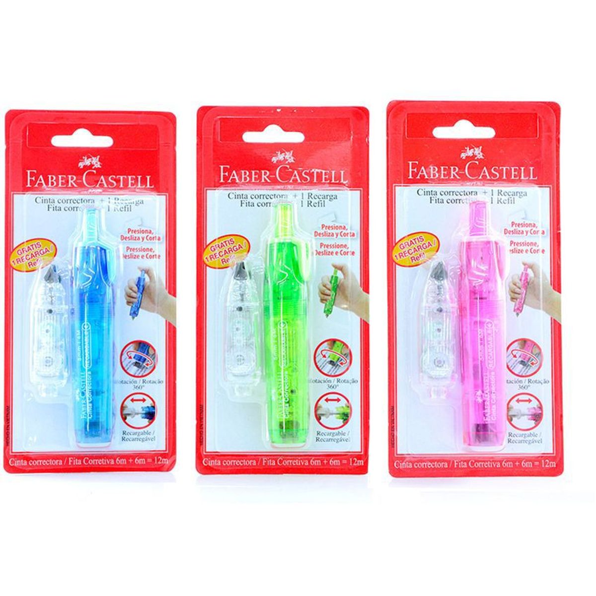 FABER CASTELL - Cinta correctora retráctil + 1 recarga faber castell