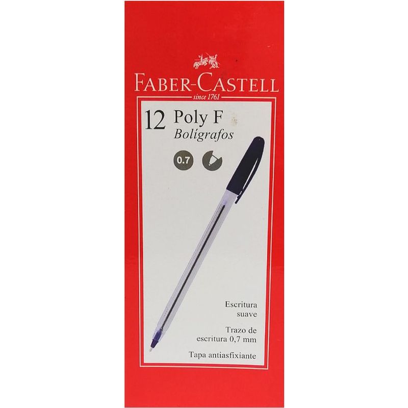 FABER CASTELL - Bolígrafo poly f x12 unds faber