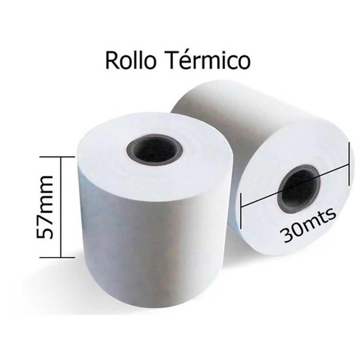 ICOPEL - Rollo de papel para impresora térmico 57 mm x 30 mts paq x 8