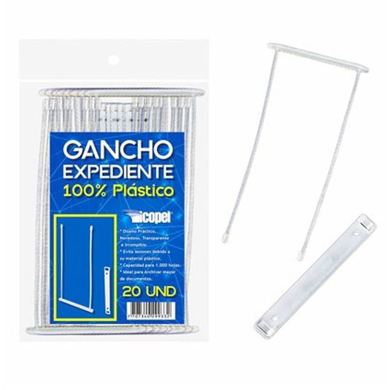 ICOPEL - Gancho legajador expediente plástico x 20 unds
