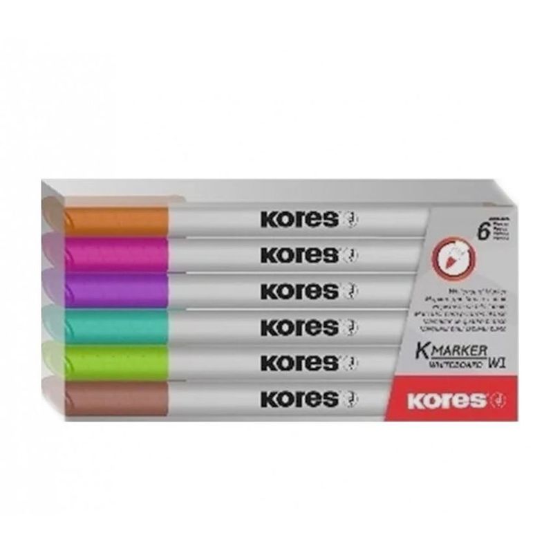 KORES - Marcador Borrable  Korés Para Tablero X6 Unds k-Marker