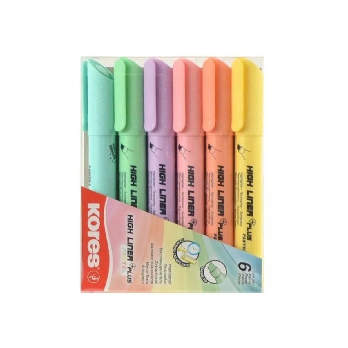 KORES - Resaltador Pastel Kores X 6 Colores High Liner Plus