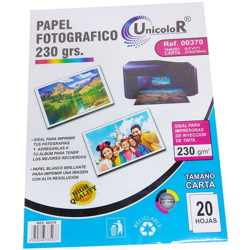 MARY KAY - Papel fotográfico brillante 230 gr x 20 unds tamaño carta