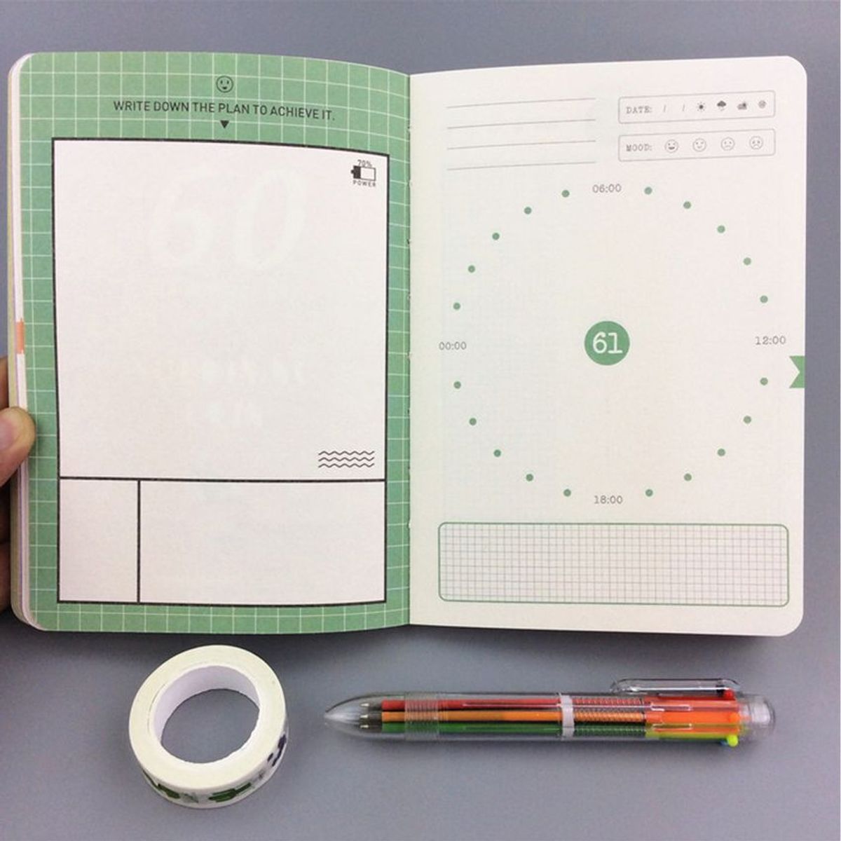 NORMA KAMALI - Kit planeador + bolígrafo 6 minas + cinta decorativa.