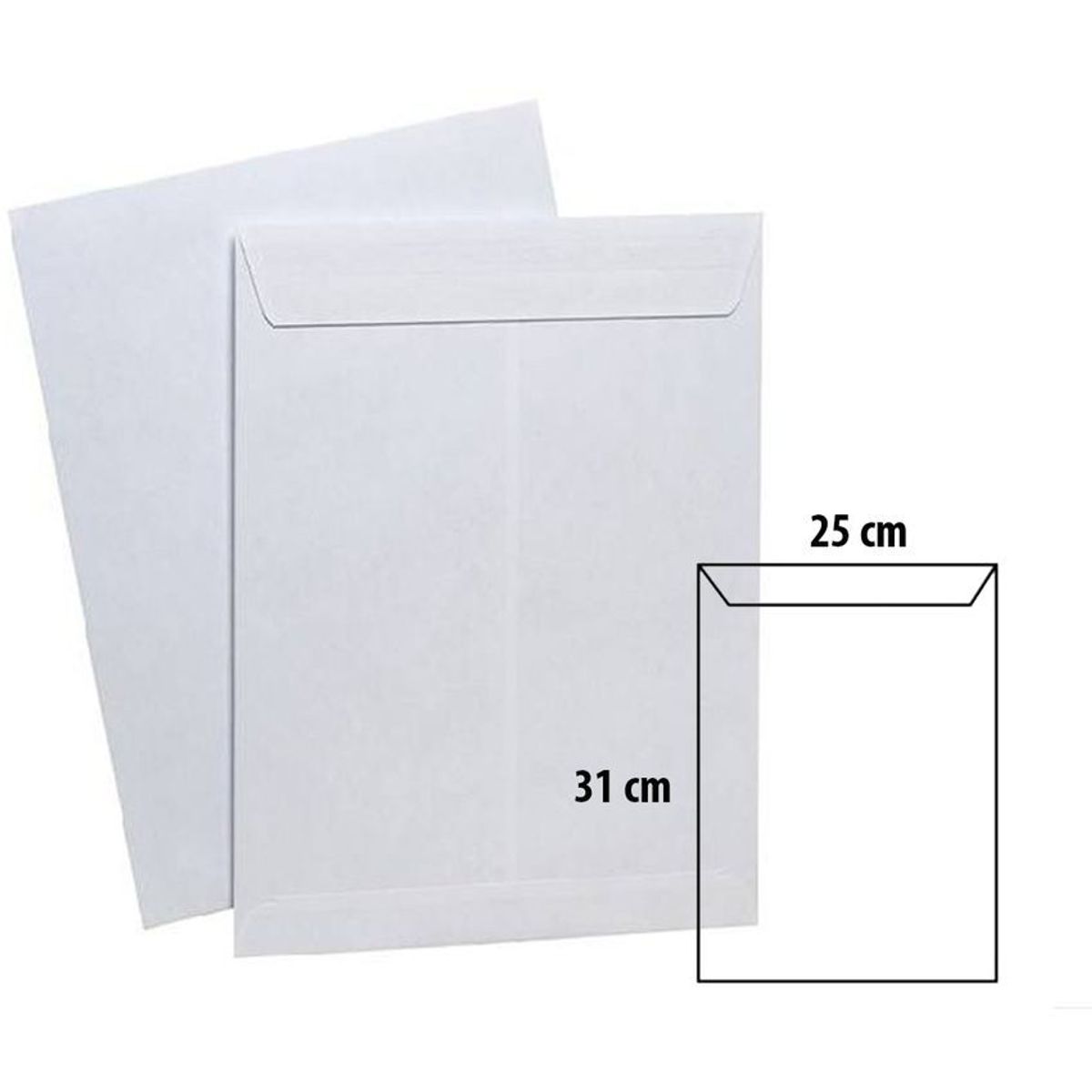 NORMA KAMALI - Sobre de manila blanco tamaño carta especial paq x 25