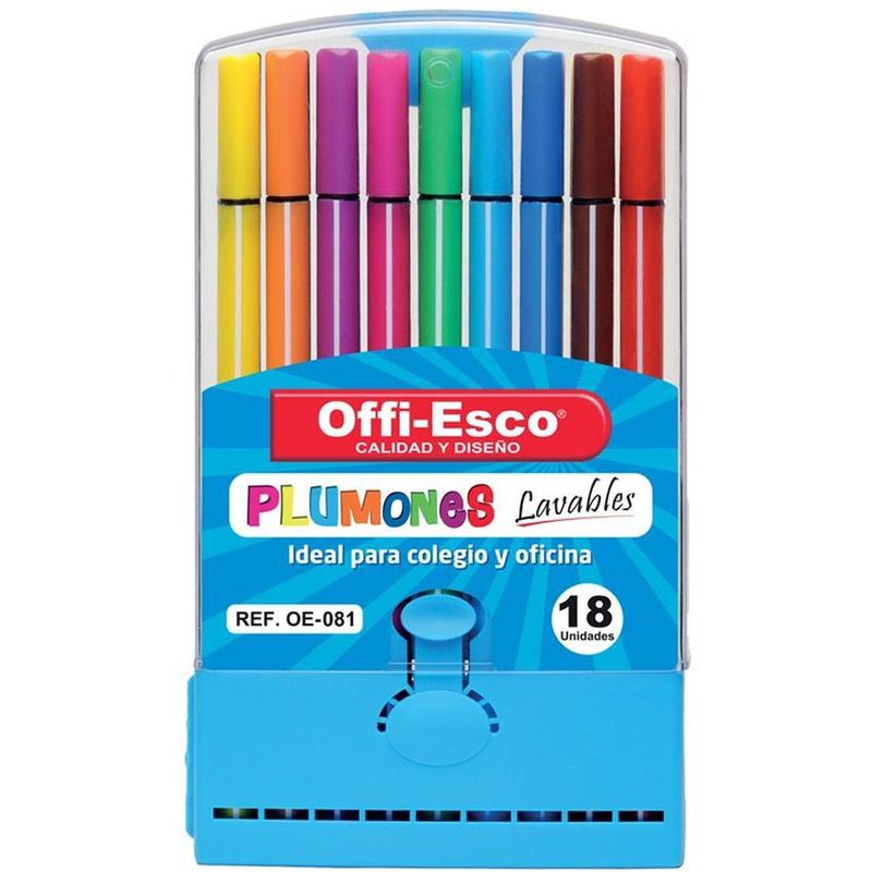 OFFI ESCO - Estuche plumones lavables x 18 offi - esco