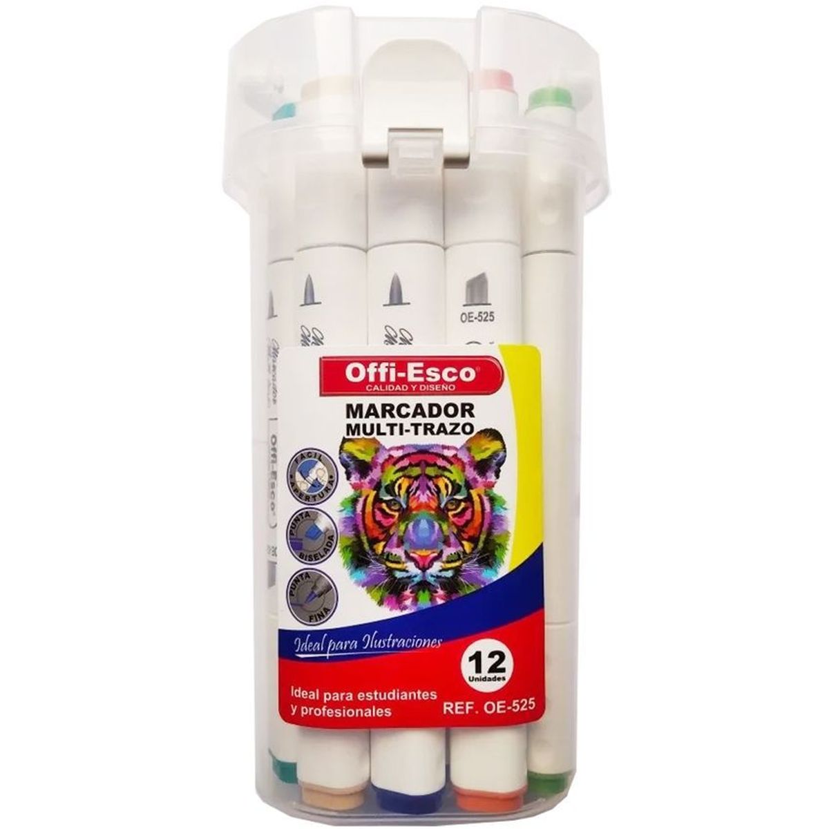 OFFI ESCO - Marcador Offi Esco Multi-Trazo Doble Punta En Estuche X 12