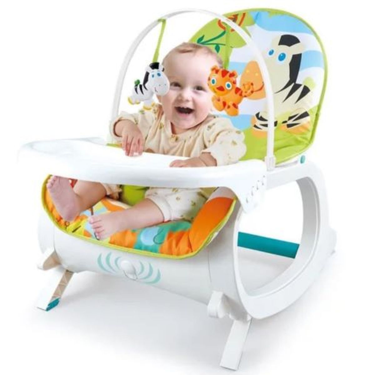 GENERICO - Silla mesedora vibradora y musical con bandeja para bebe