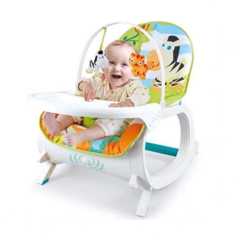 GENERICO - Silla mesedora vibradora y musical con bandeja para bebe