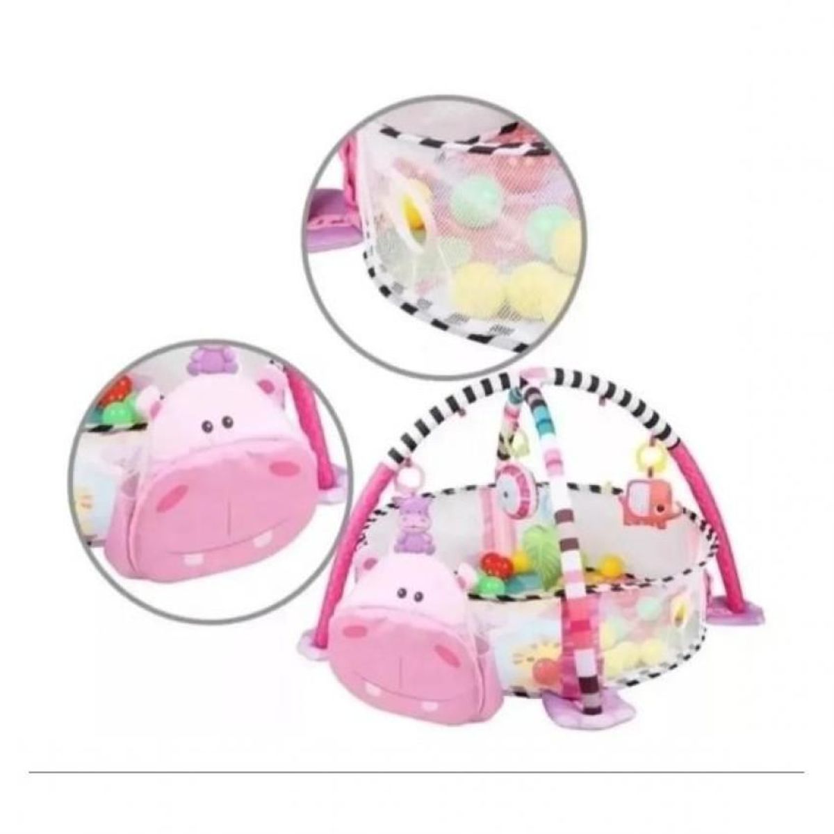 GENERICO - Gimnasio hipopótamo de bebe piscina pelota crece conmigo3en1