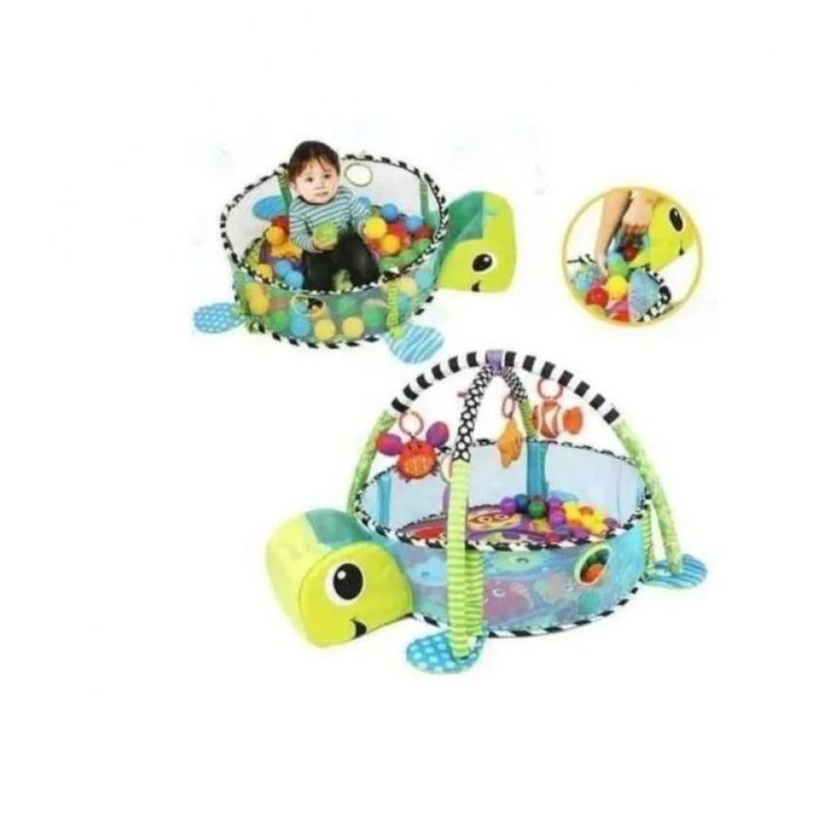 GENERICO - Gimnasio tortuga de bebe piscina de pelota crece conmigo3en1
