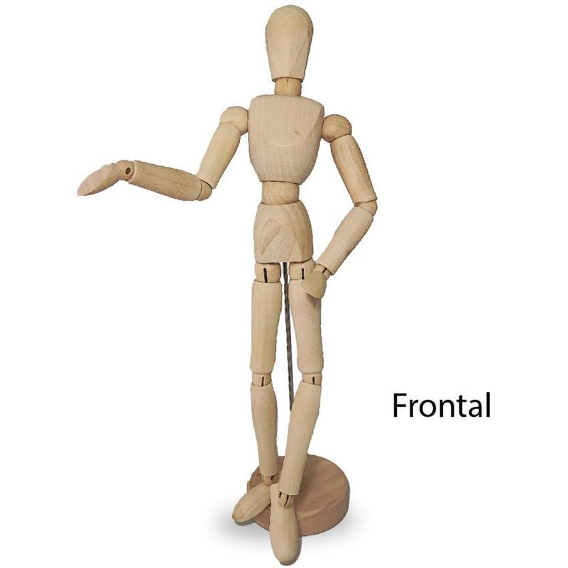 KEEPERMATE - Muñeco articulado maniquí femenino en madera 12 x 8.5 x 30 cm