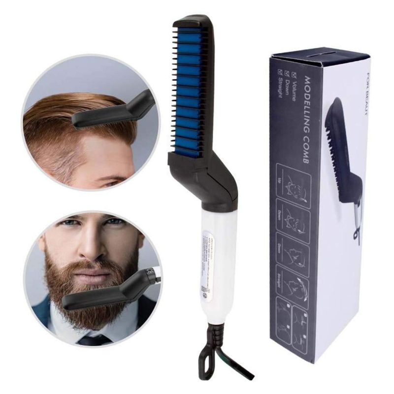 GENERICO - Plancha Para Barba Y Cabello Para Hombre Peine Alisador
