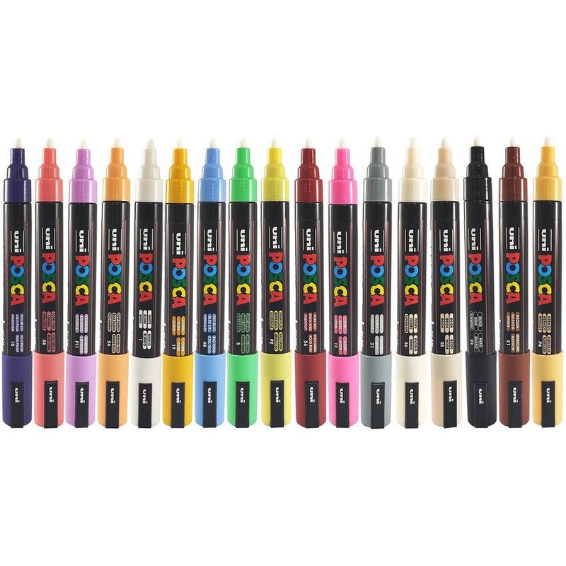 POSCA - Marcador Gráfico Posca Pc-5m set X 17 Colores Punta Fina