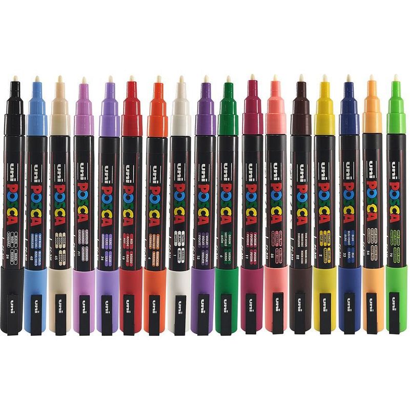 POSCA - Marcador Gráfico Posca Pc-3m Set x 17 Colores Punta Fina
