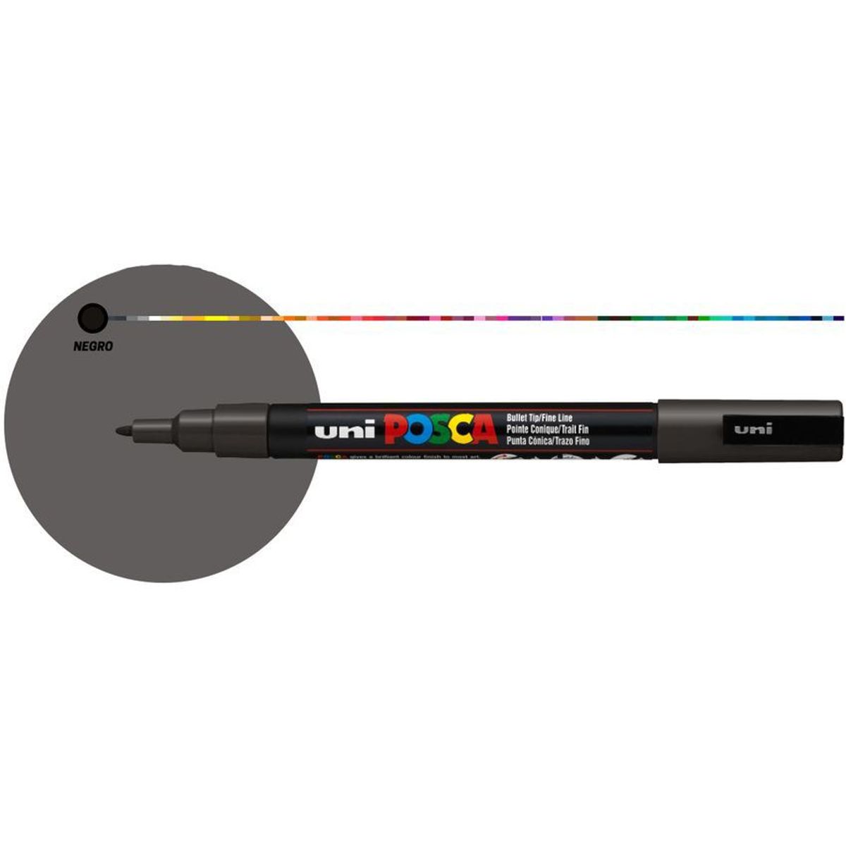 POSCA - Marcador Gráfico De Vinilo Posca Pc-3m Negro