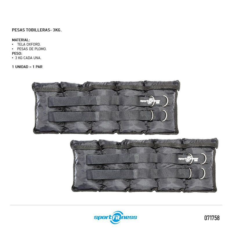SPORT FITNESS - Pesas Tobilleras 6Kg