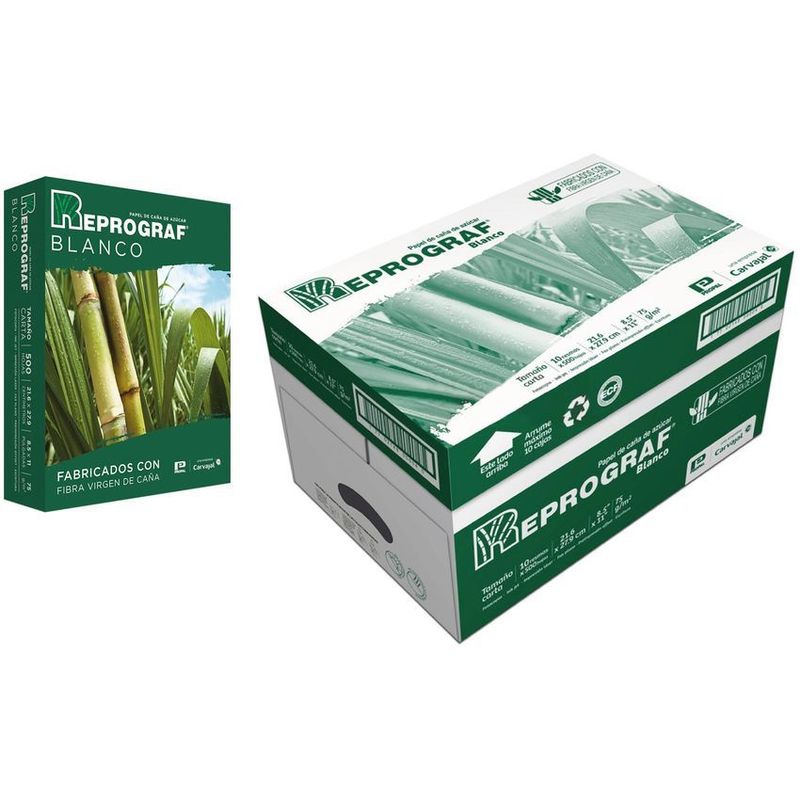 REPROGRAF - Resma carta bond 75gr, 500 hojas, caja x 10 unds reprograf