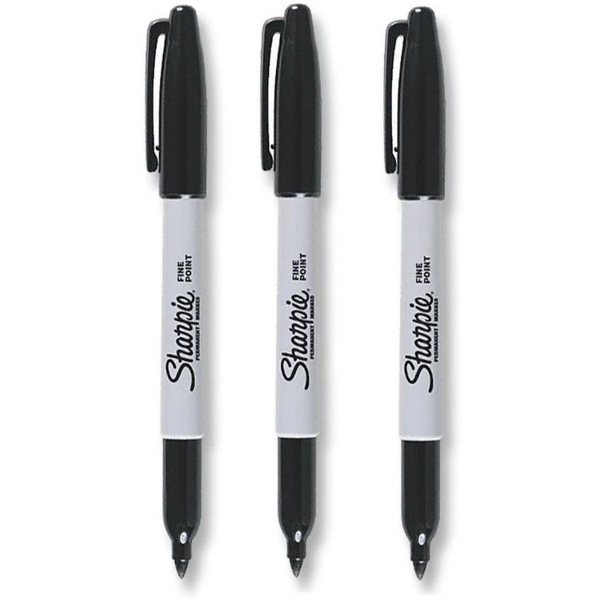 SHARPIE - Marcador permanente sharpie, punta fina, negro x 3 unds