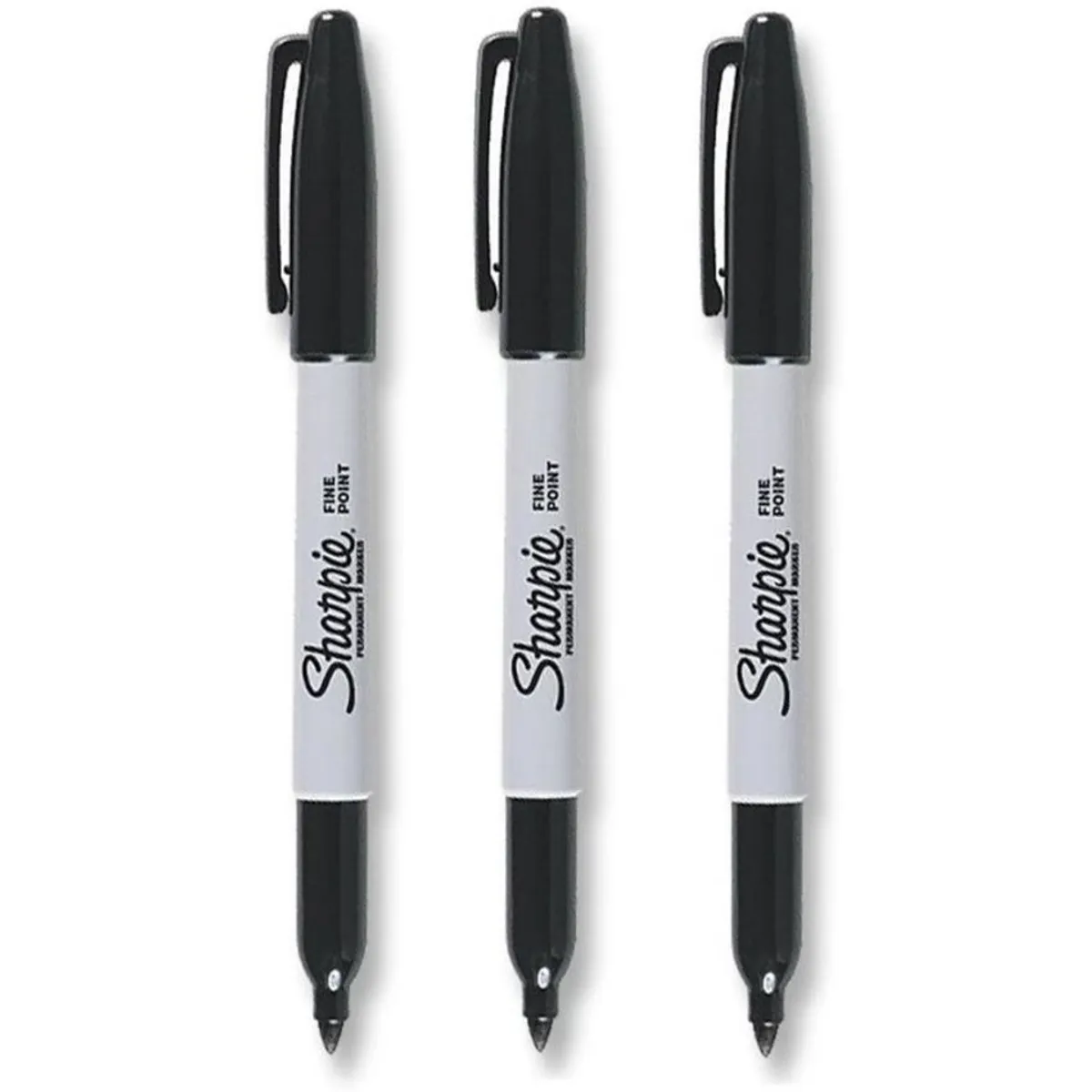 SHARPIE - Marcador permanente sharpie, punta fina, negro x 3 unds