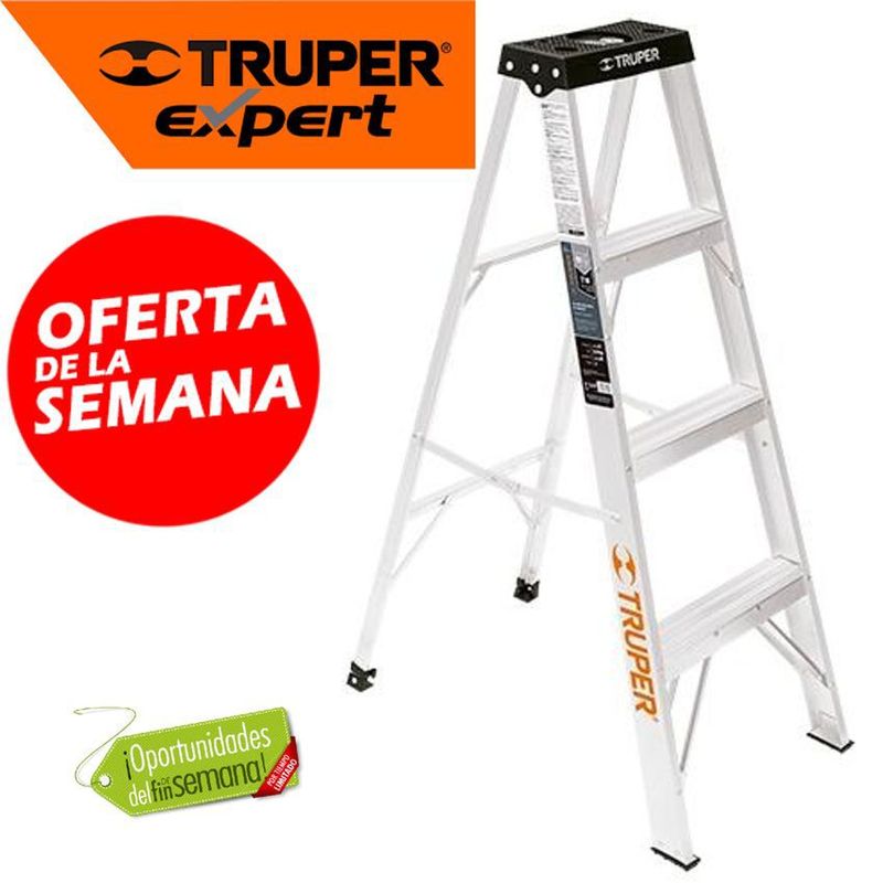 TRUPER - Escalera tipo tijera 3 peldaños marca truper 150 kls calidad precio