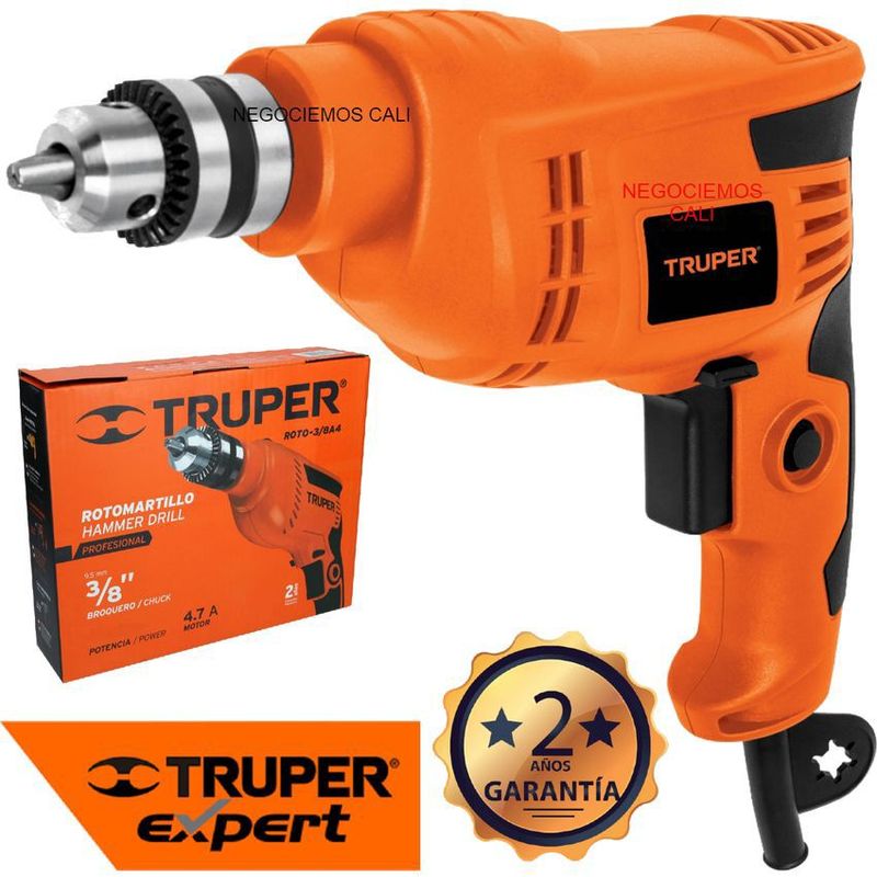 TRUPER - Taladro percutor 3/8'' 600 w truper reversible de uso profesional