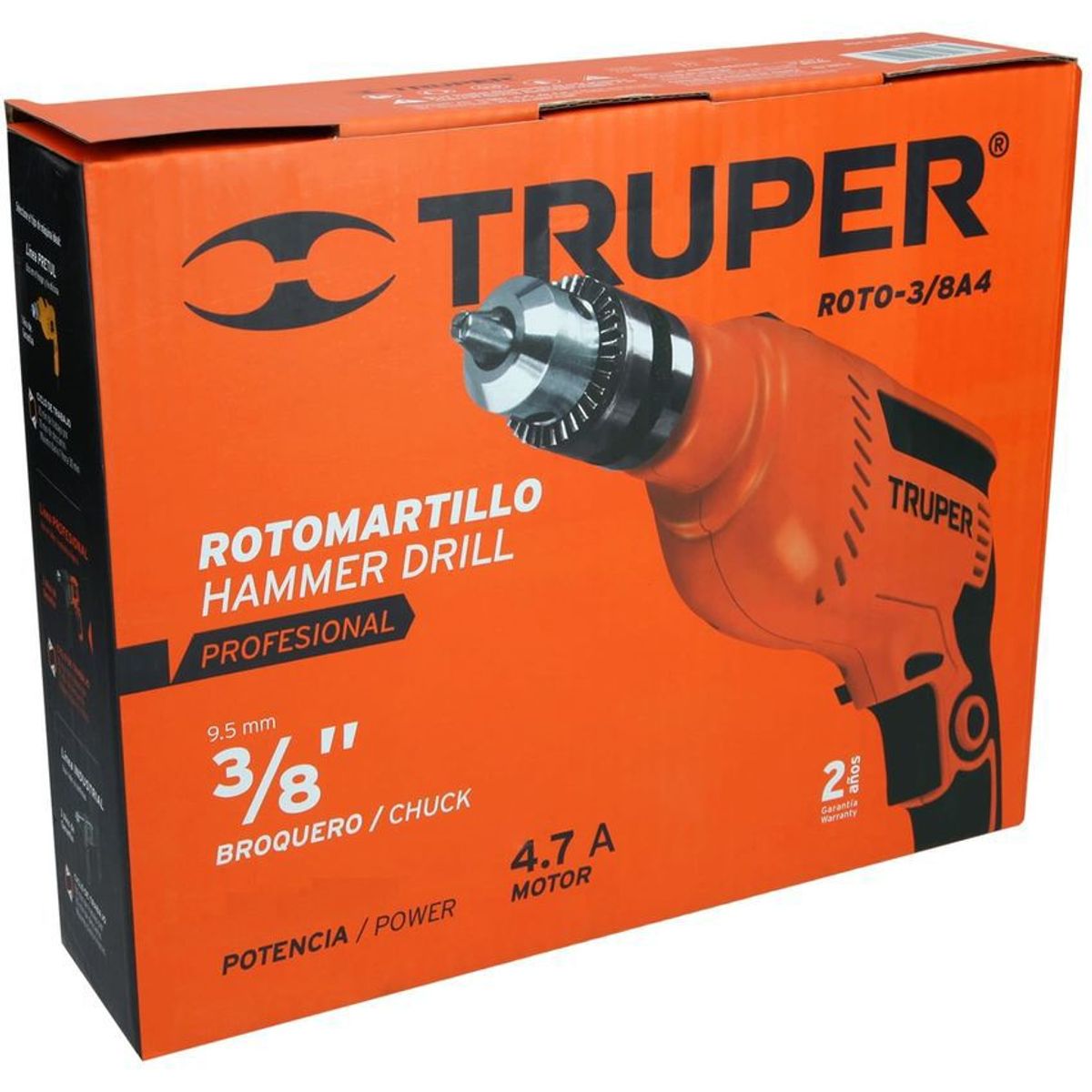 TRUPER - Taladro percutor 3/8'' 600 w truper reversible de uso profesional