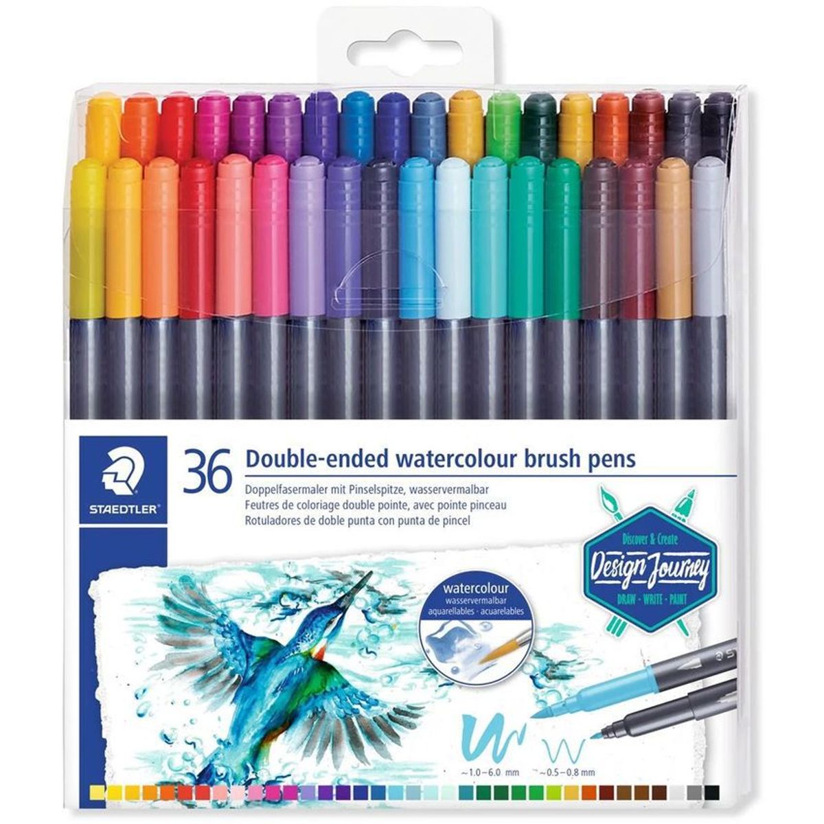 STAEDTLER - Plumón Acuarelable Doble Staedtler Punta Pincel X 36 Unds
