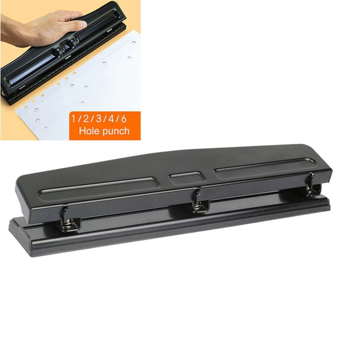 TRITON - Perforadora Tritón De 3 Huecos Color Negro