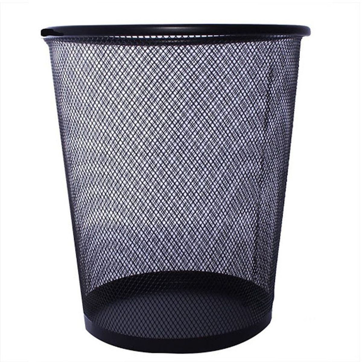 STUDMARK - Papelera basurera malla metálica negra redonda grande
