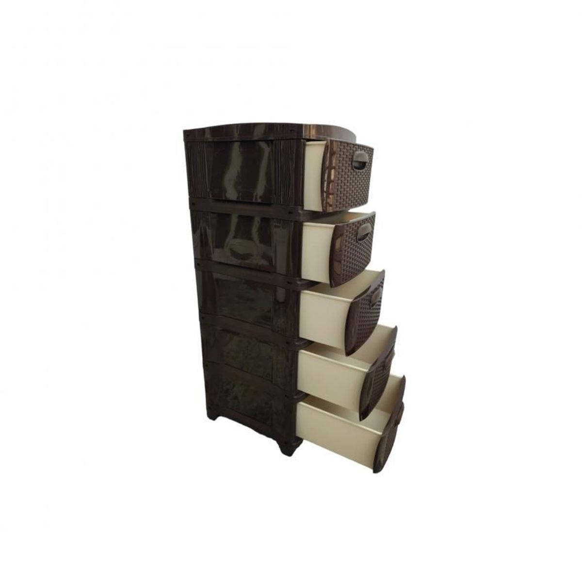 PRODEHOGAR - Organizador cajonero plastico amplio dubai por 5 niveles Gris