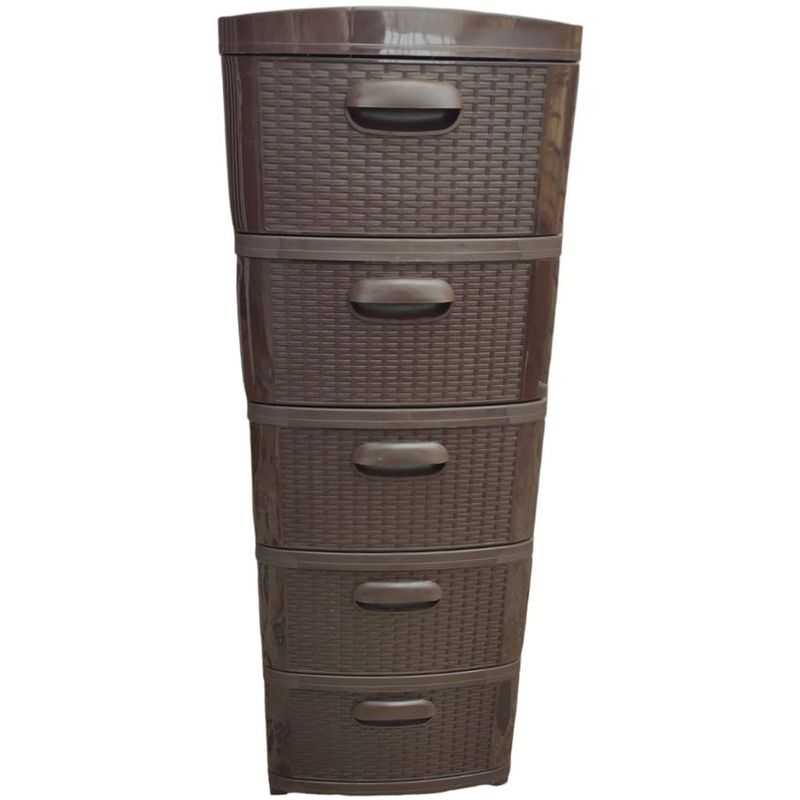 PRODEHOGAR - Organizador cajonero plastico amplio dubai por 5 niveles cafe