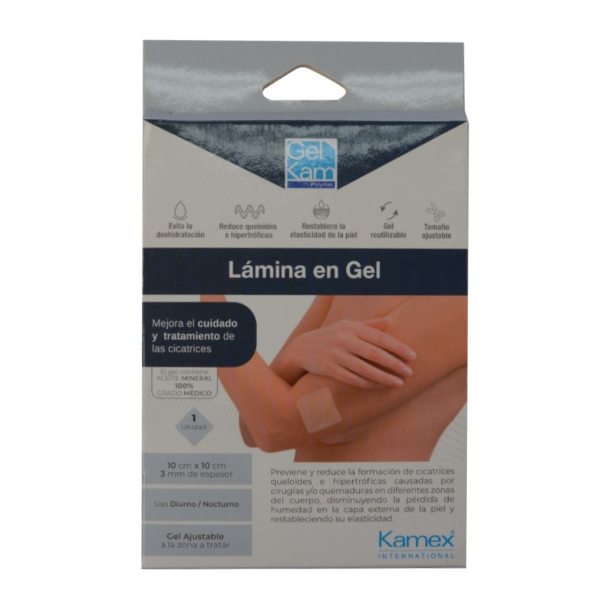 KAMEX - Lamina Gel Cristal Cicatriz 10x10cm X3mm
