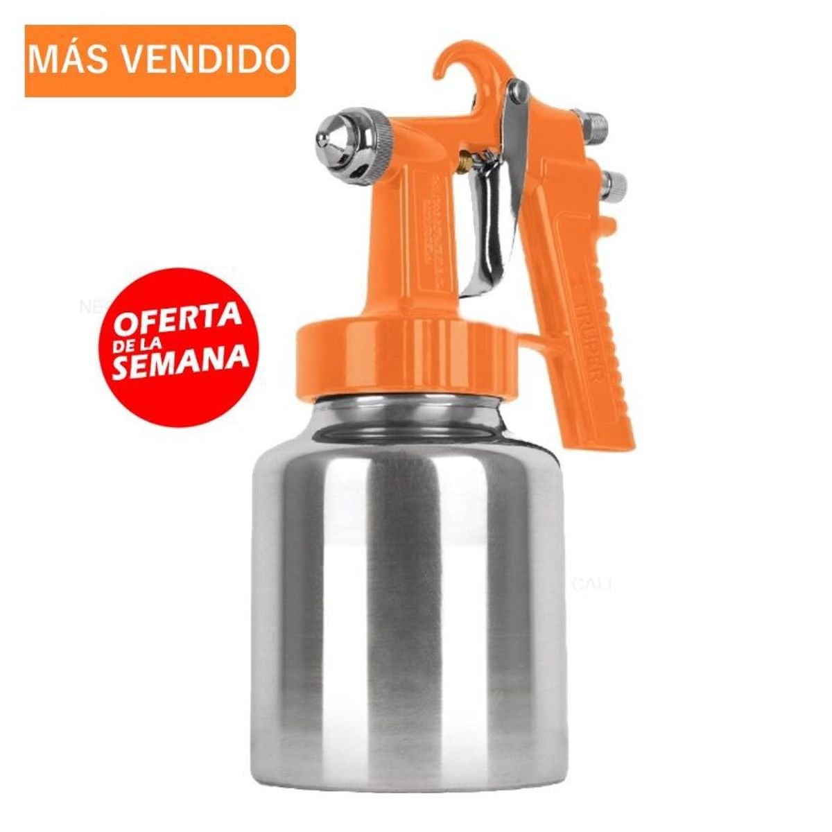TRUPER - Pistola de aire para pintar en acero de 10 psi a 50 psi truper 1 litro