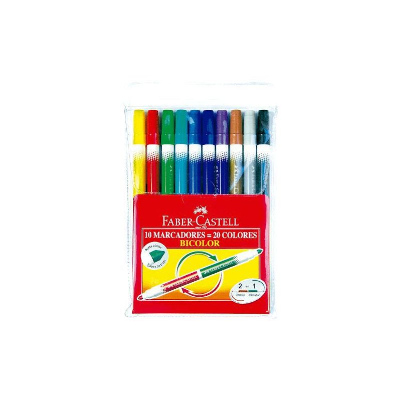 FABER CASTELL - Blister plumones - bicolor jumbo x 12 - faber castell