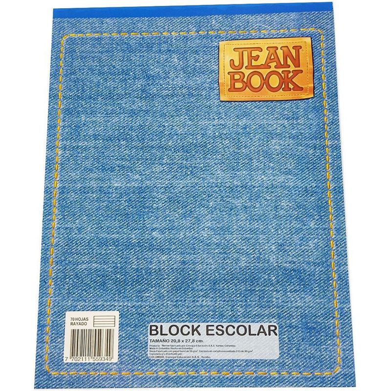 NORMA KAMALI - Block carta rayado x 70 hojas jean book.