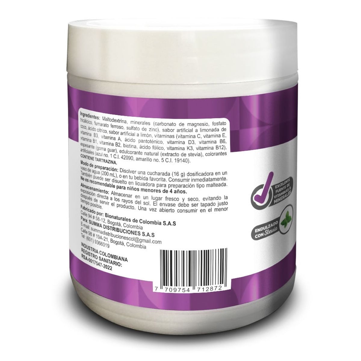 GENERICO - Magnesio Vitamina C Vitamina D Vita+ Sabor Limonada Coco 450