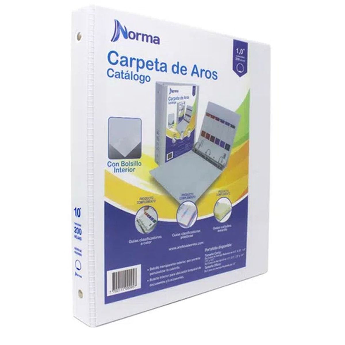 NORMA KAMALI - Folder, carpeta catálogo, 1,0 pulgada, tamaño carta 3 argollas norma